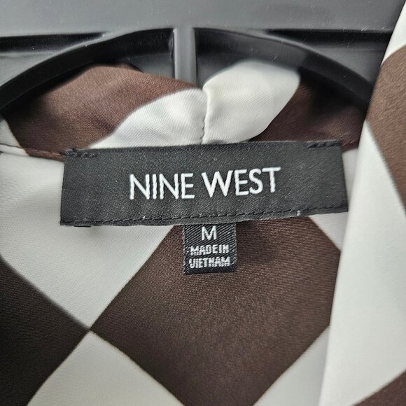 Nine West Chocolate and Ivory Sleeveless Blouse Size M - Picture 2 of 3